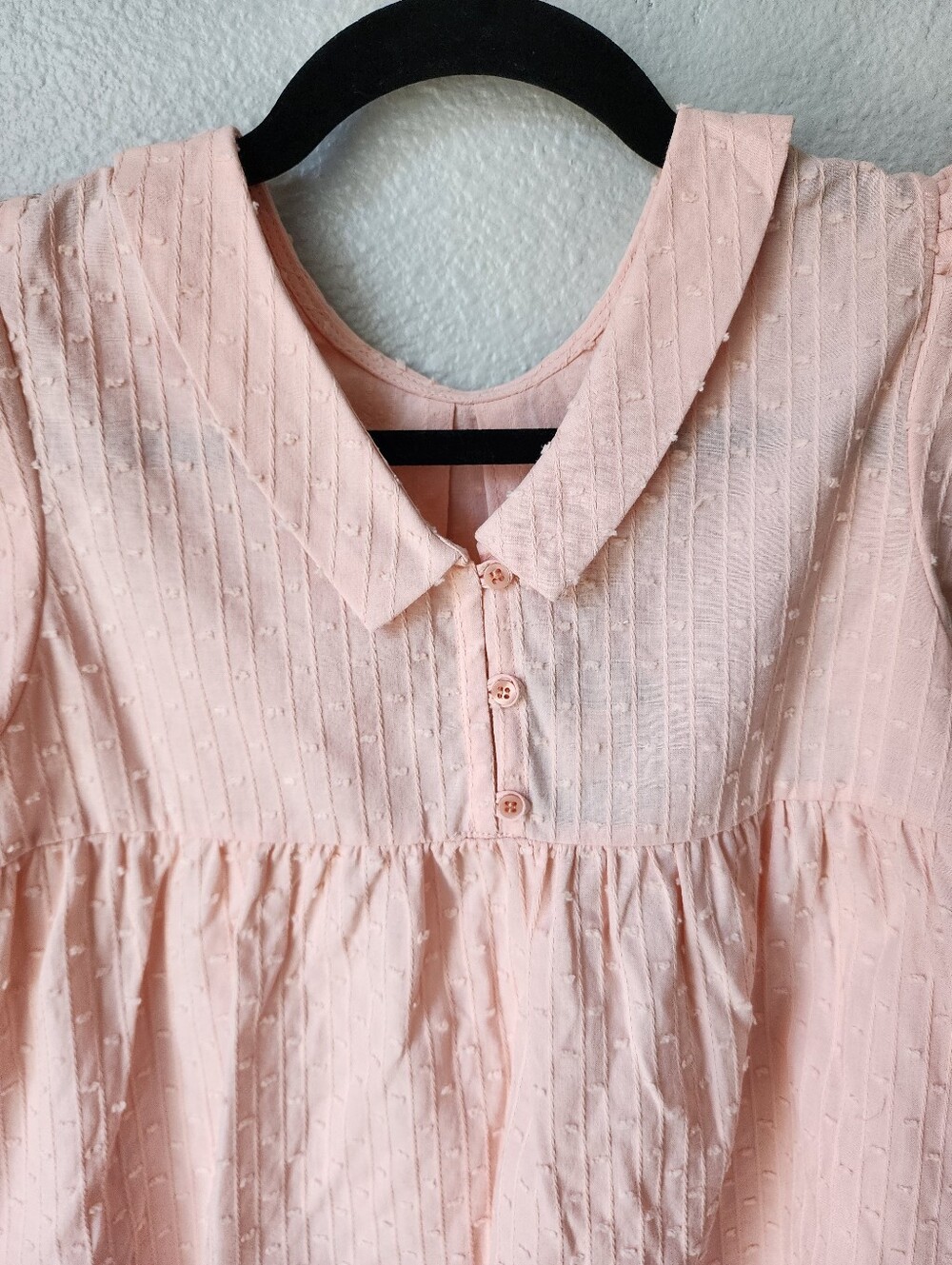 The Sunday Collective Pink Swiss Dot Flutter Sleeve Blouse NWT 12Y - Picture 6 of 8